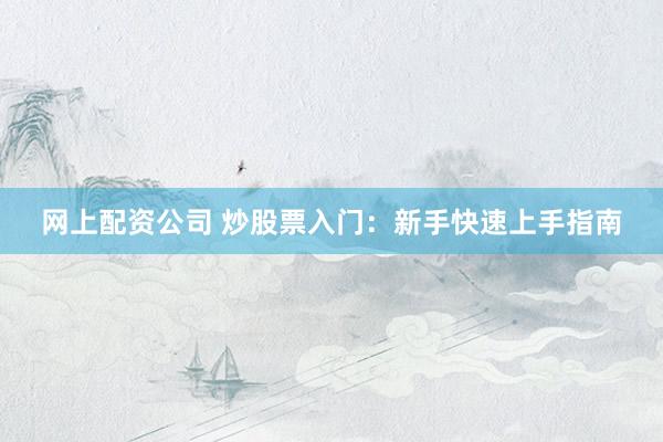 网上配资公司 炒股票入门：新手快速上手指南