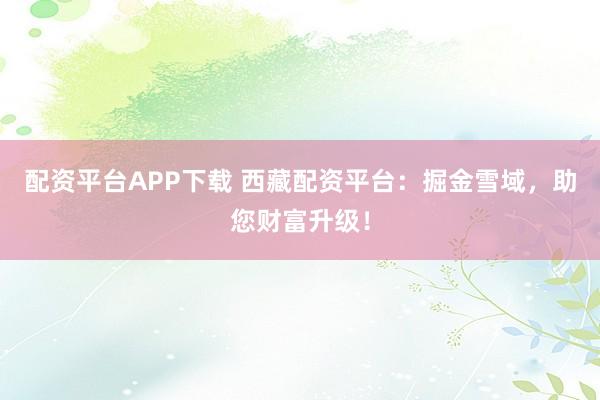 配资平台APP下载 西藏配资平台：掘金雪域，助您财富升级！