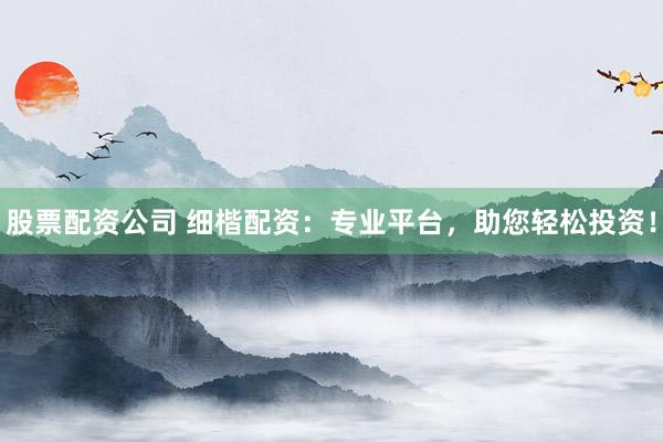 股票配资公司 细楷配资：专业平台，助您轻松投资！
