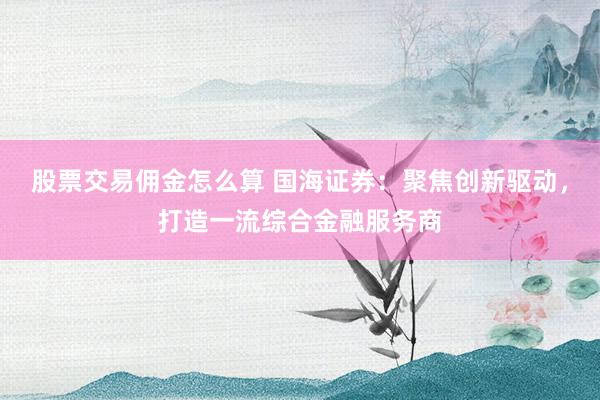股票交易佣金怎么算 国海证券：聚焦创新驱动，打造一流综合金融服务商